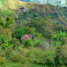 Small house with the trail between Alto de San Andrés and El Aguacate